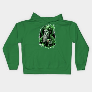 Funny Drunk Saint Patrick Drinking a Green Beer Graffiti by gnarly Kids Hoodie